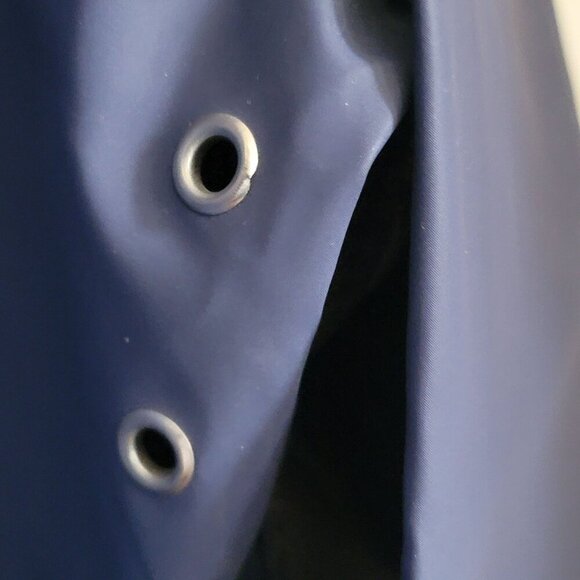 Reversable Mallard Duck Print Hooded Raincoat Snap Buttons Drawstring. Size L - Picture 4 of 16